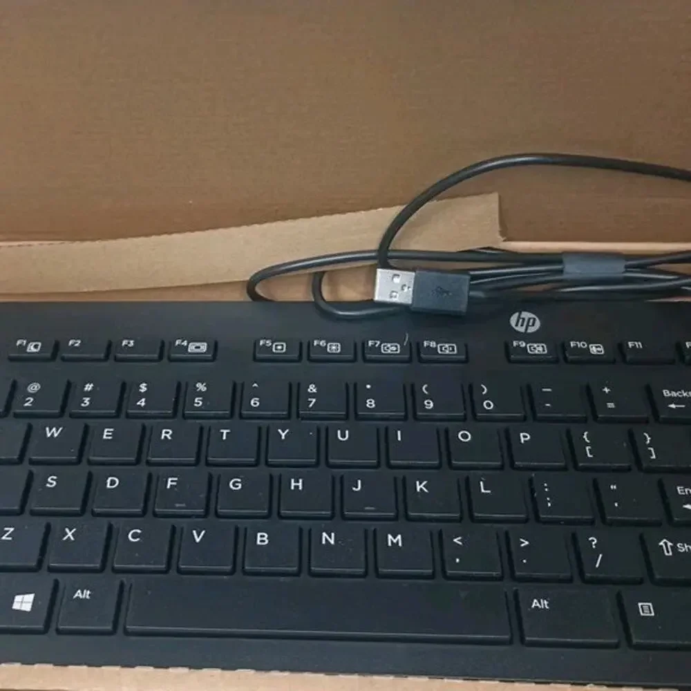 HP 803181-001 USB Slim Business Keyboard Black Wired QWERTY Windows Open Box
